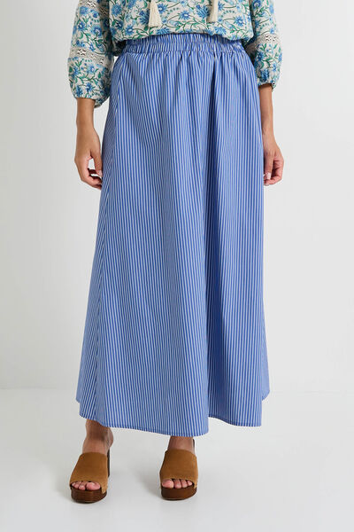 Jupe longue en popeline femme