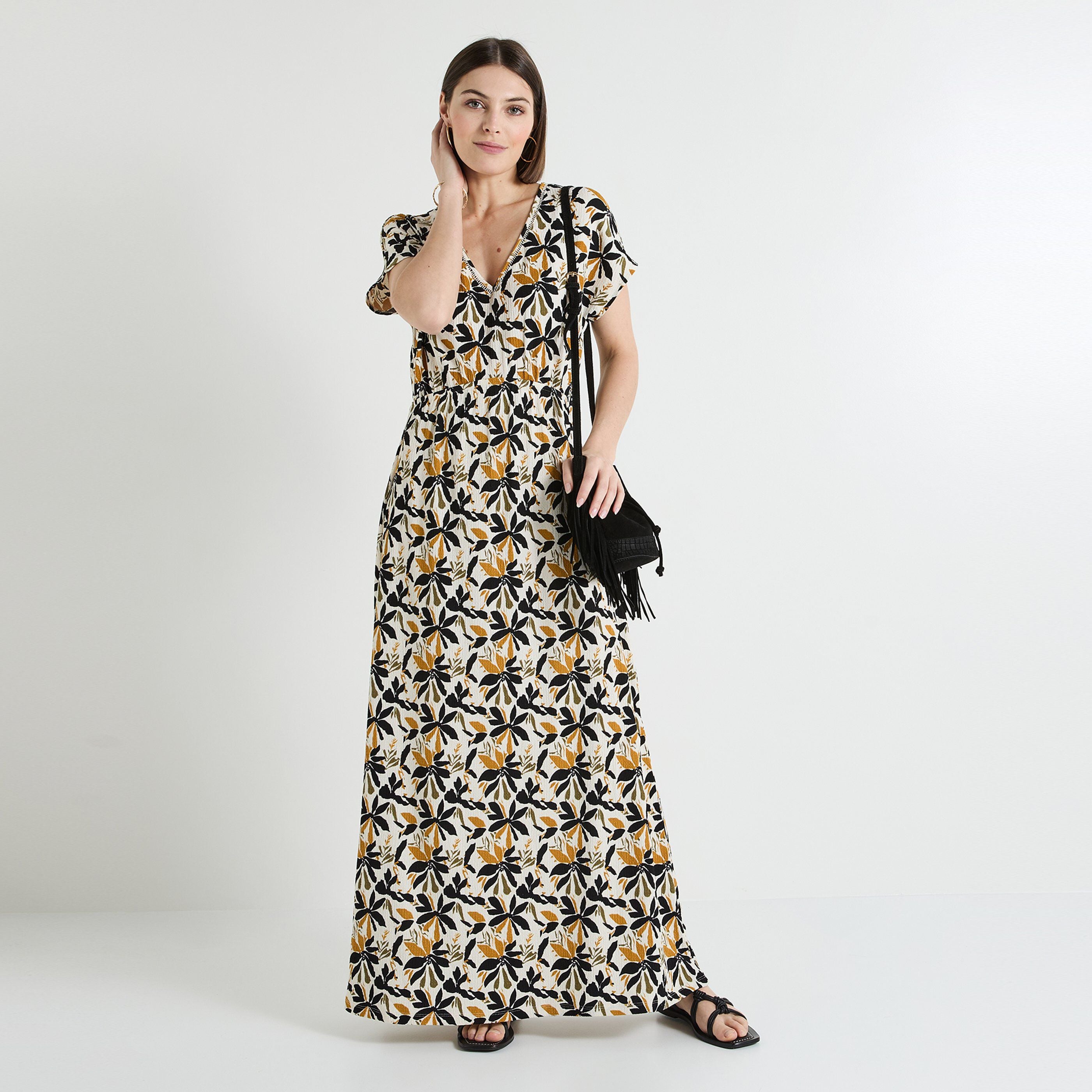 Robe col V femme