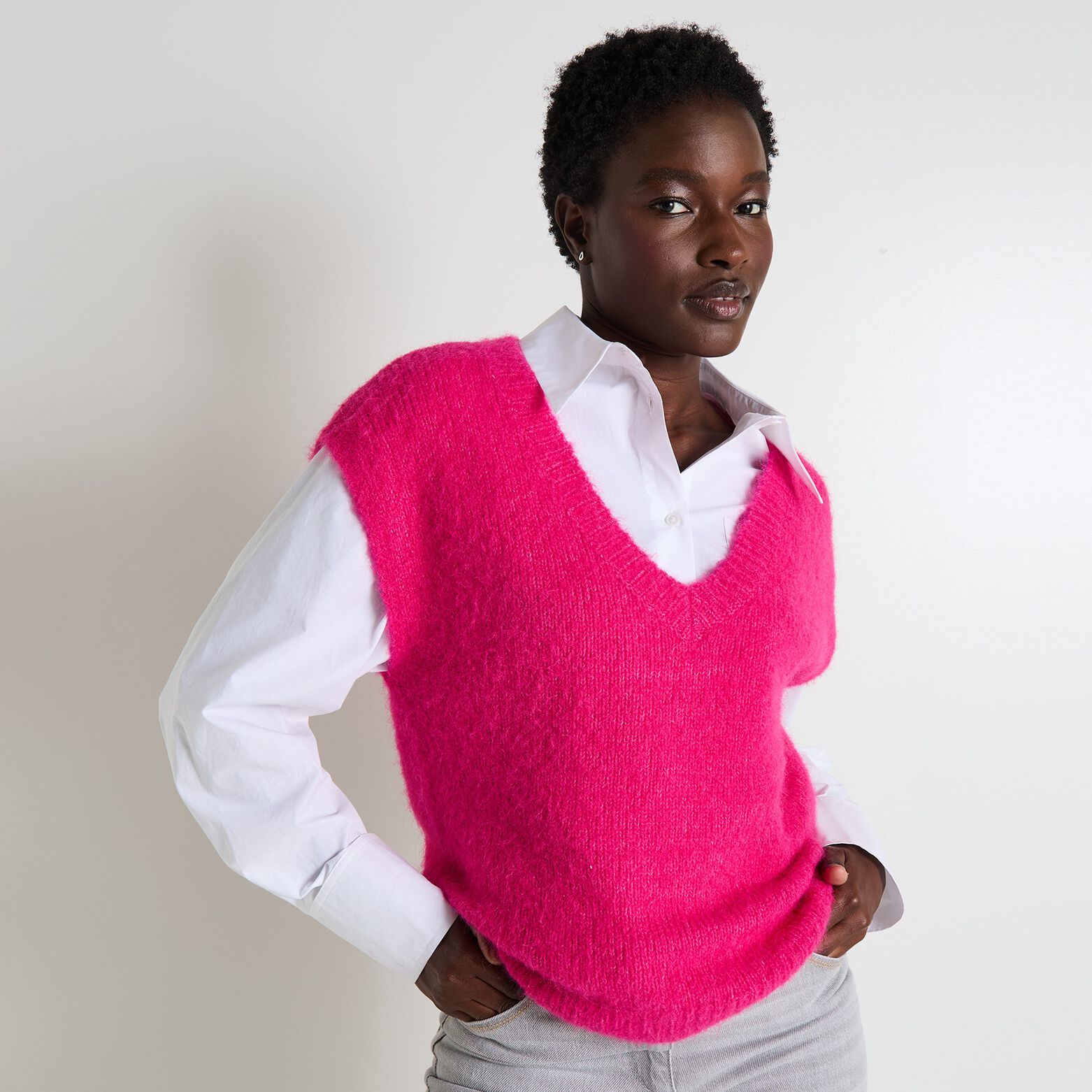 Pull sans manches femme