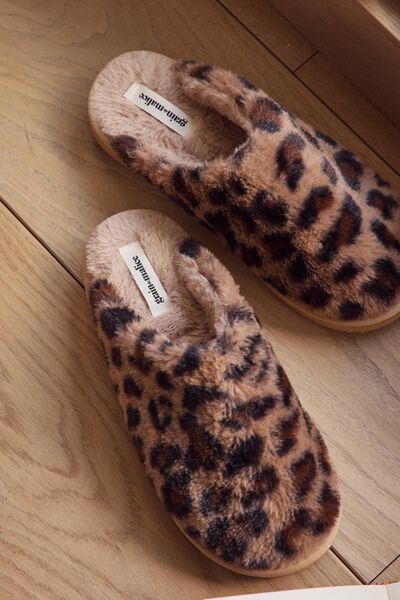Chaussons léopard femme