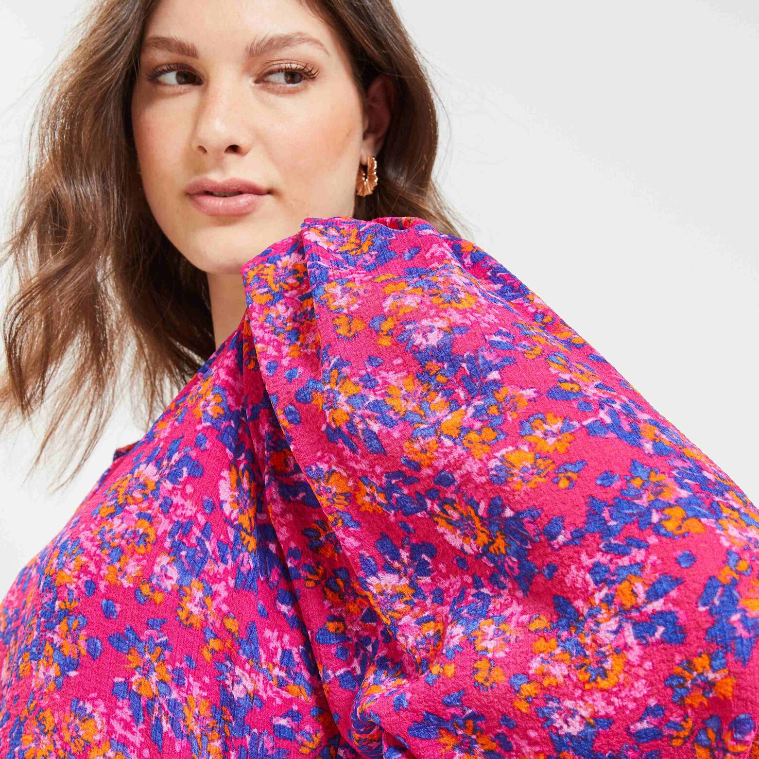 robe imprimée col V femme