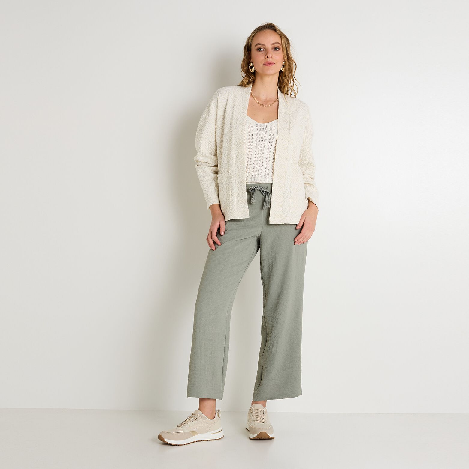 Veste kimono en jacquard femme