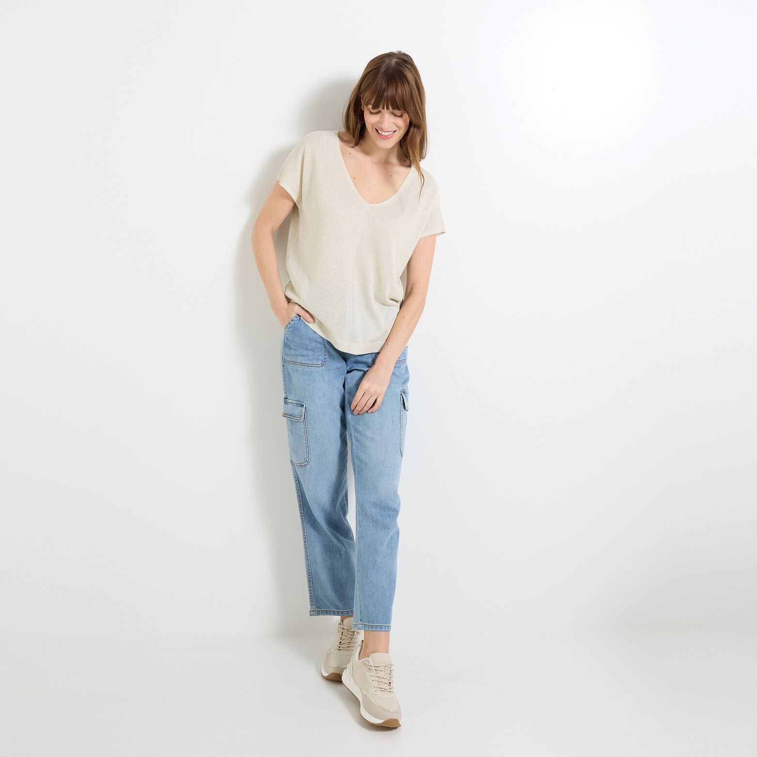 Pull manches courtes femme