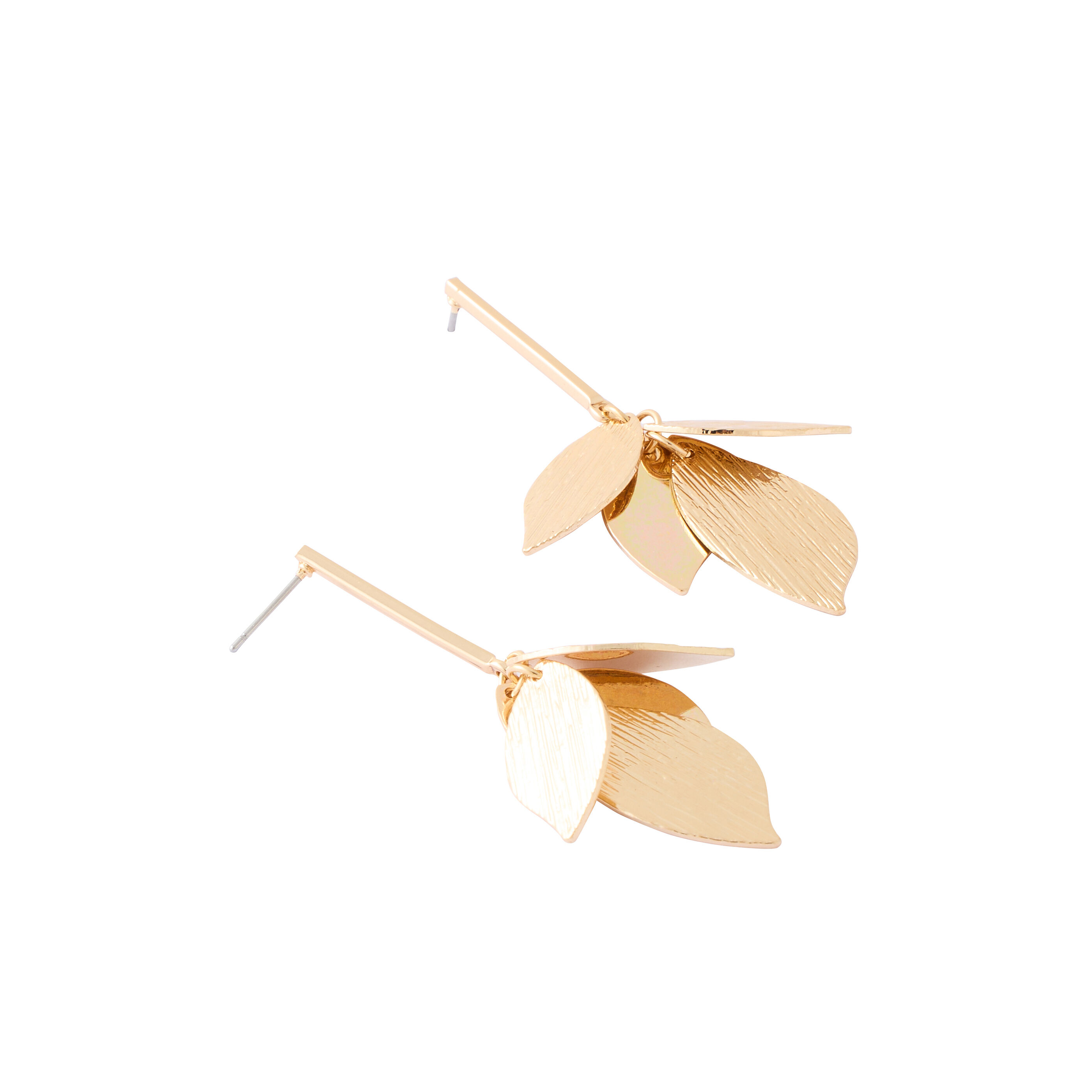 Boucles d'oreilles feuilles stri&eacute;es