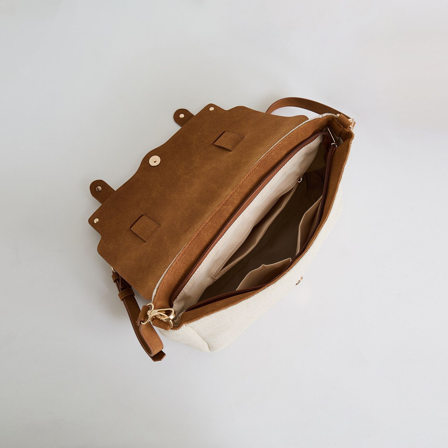 Sac besace bi-matière femme