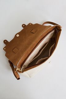 Sac besace bi-matière femme
