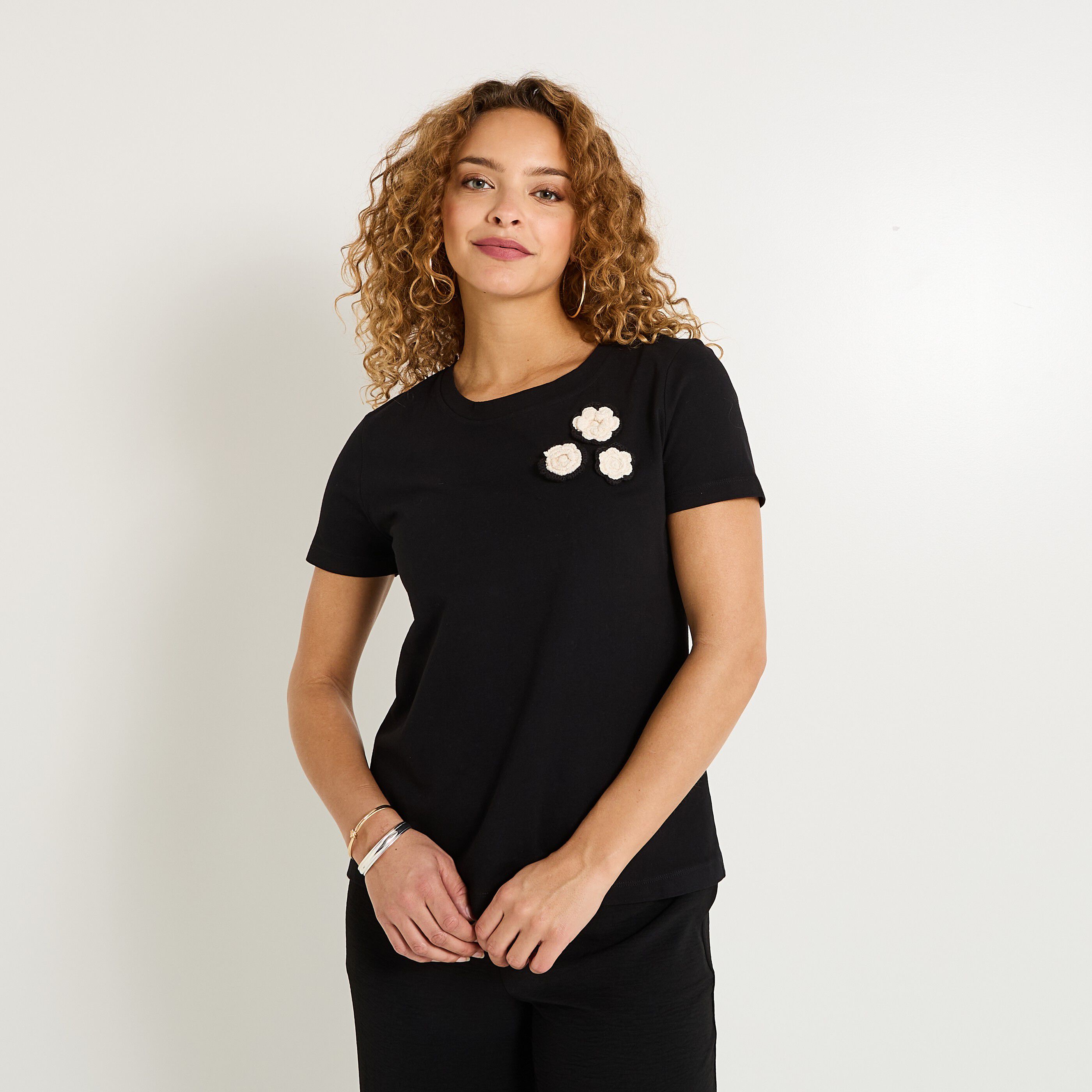 T-shirt col rond femme