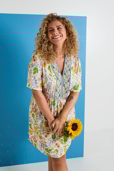 Robe longueur genou à imprimé fleuri