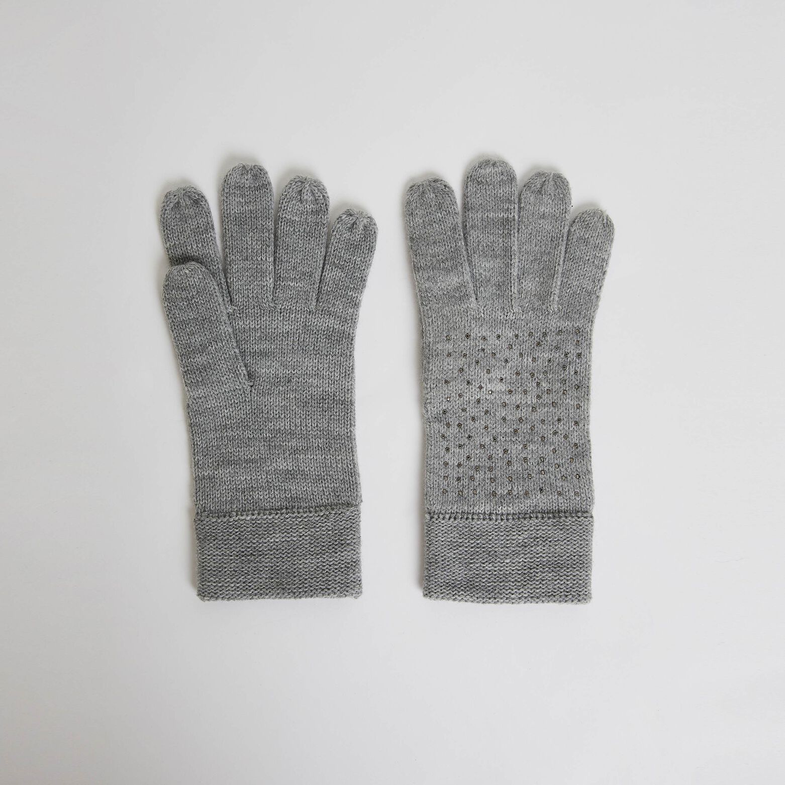 Gants tricots gris femme