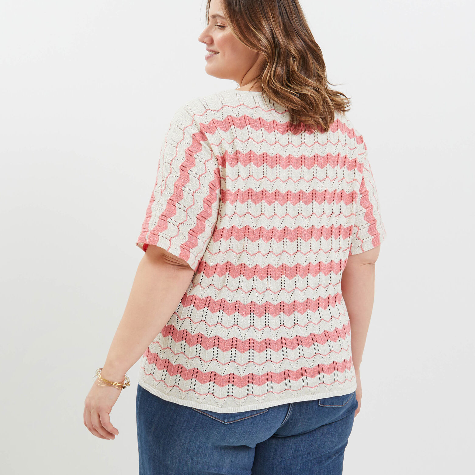Pull maille ajourée femme