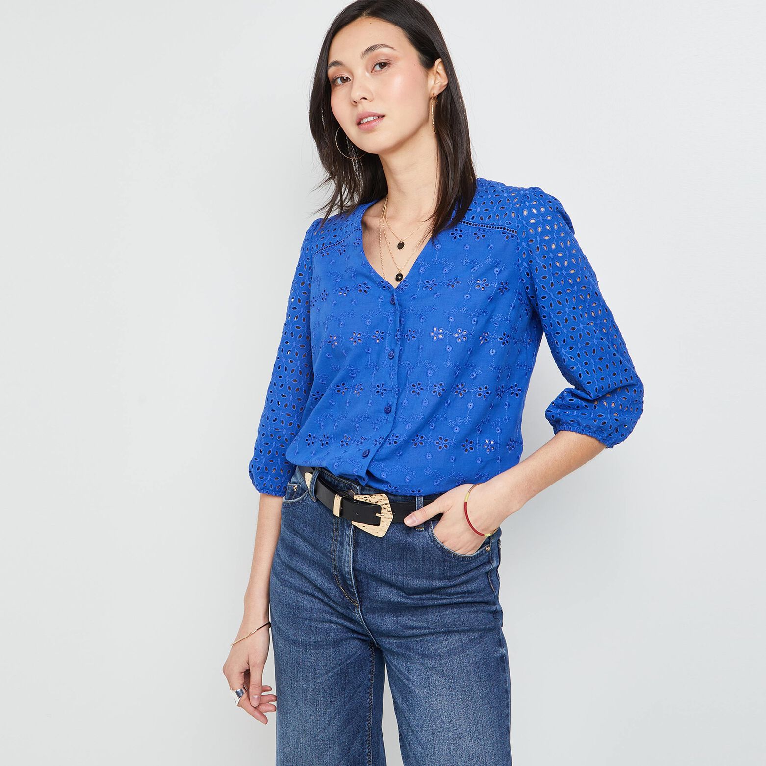 Blouse col V femme 