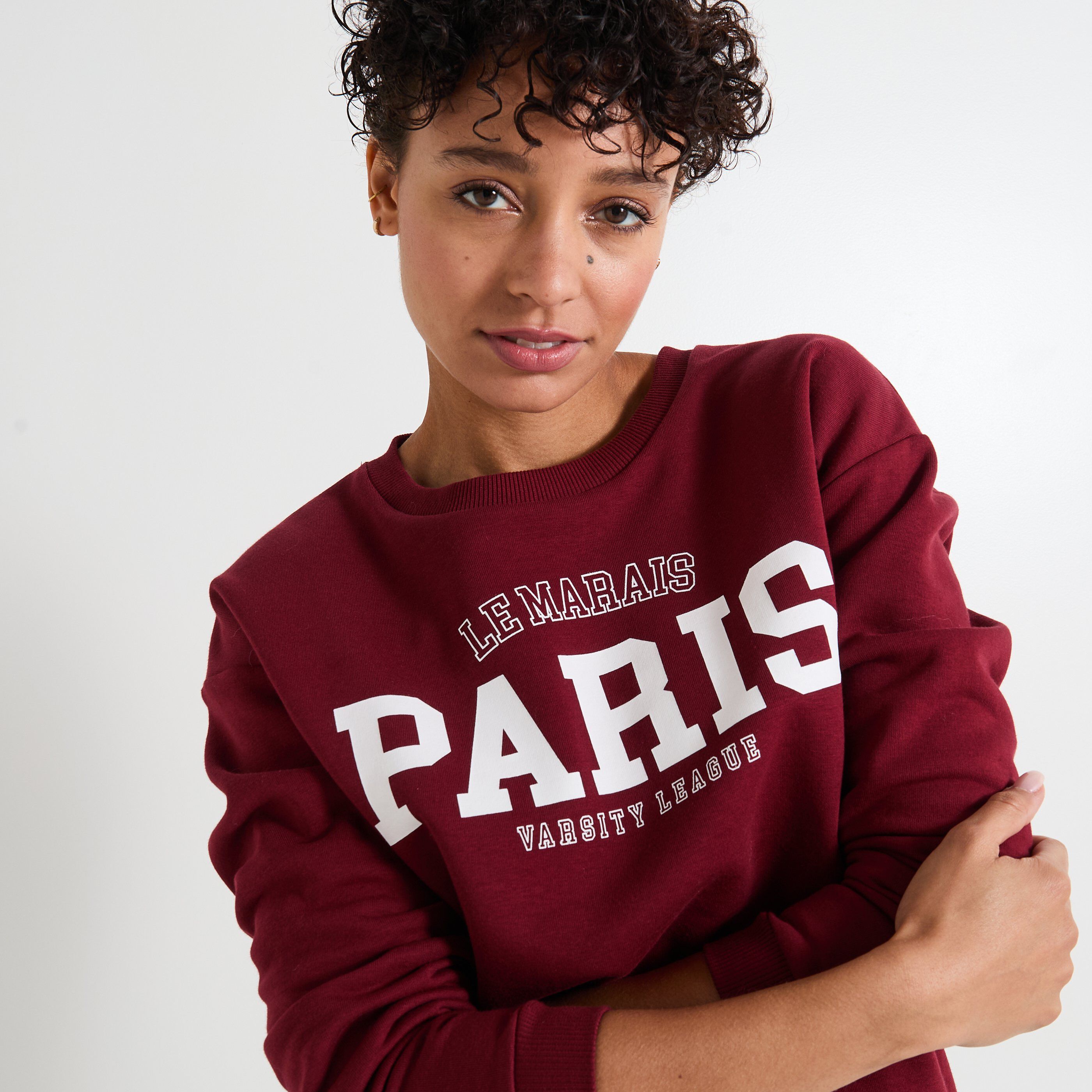 Sweat imprim&eacute; femme