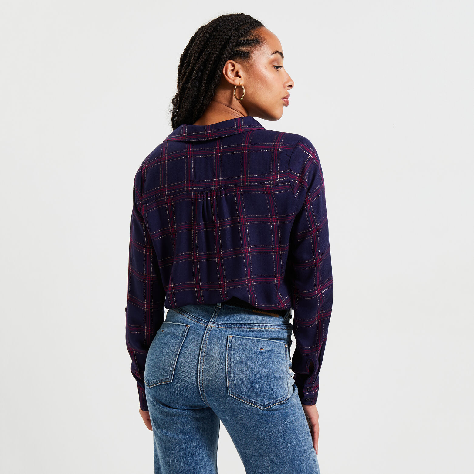 Blouse à carreaux femme
