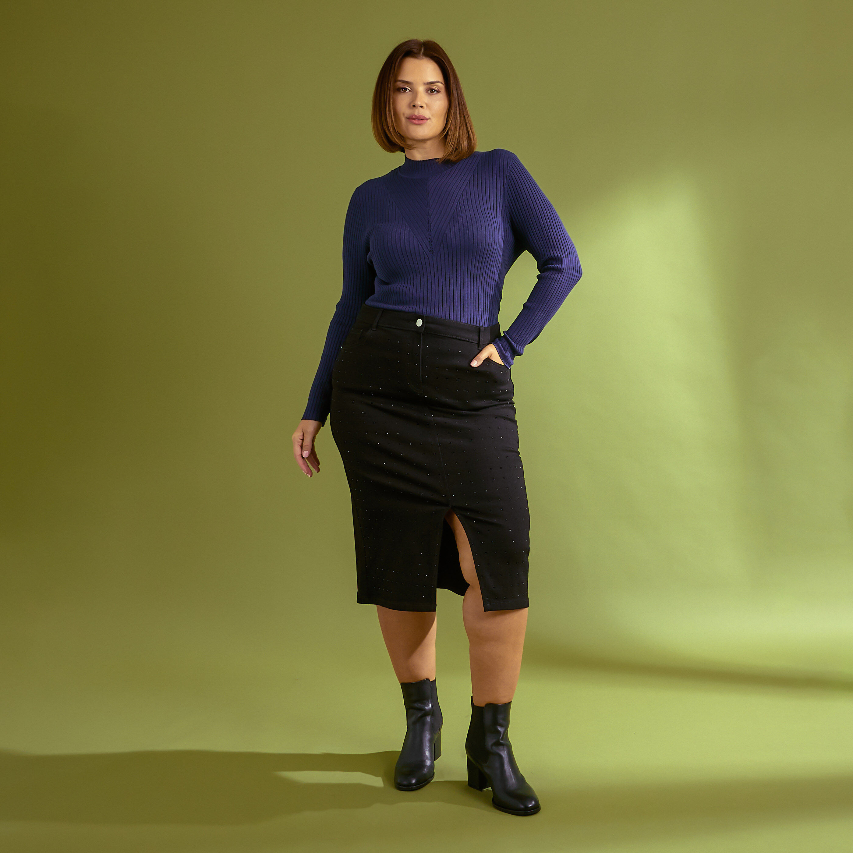 Pull col montant femme