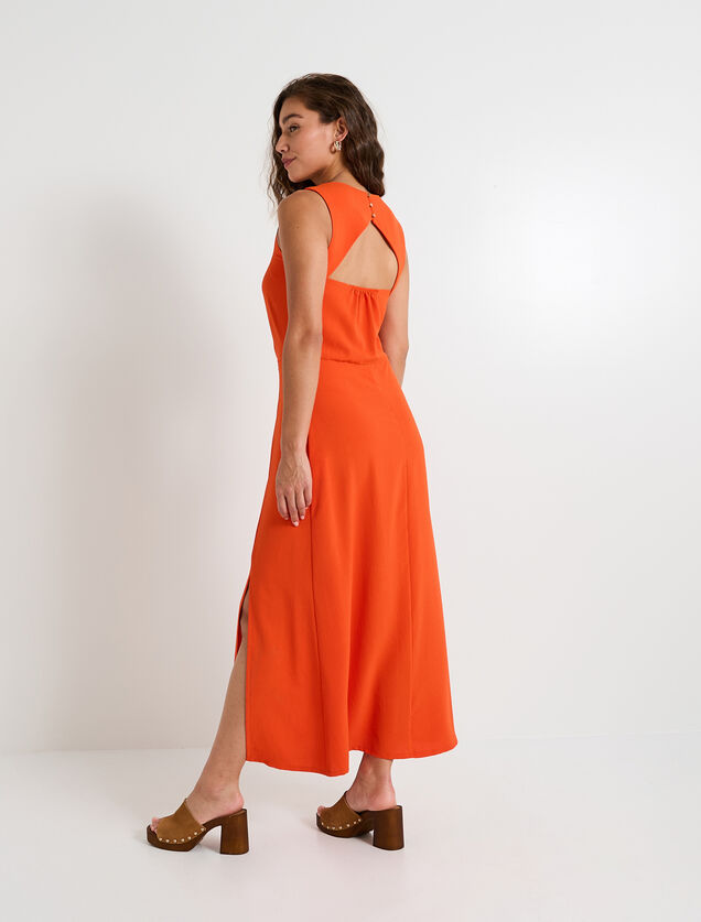 Robe longue chic satinée