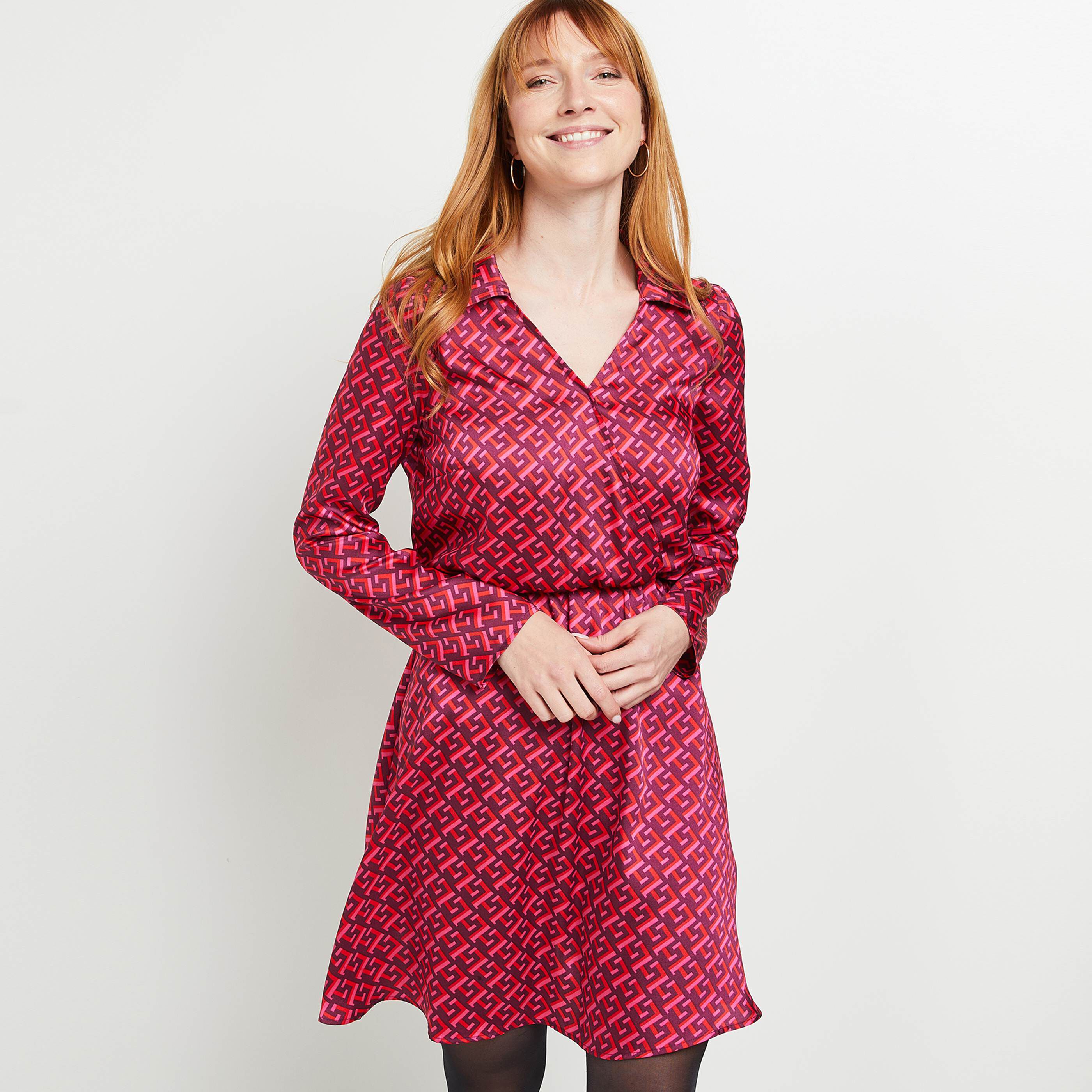 Robe cache coeur imprime femme ROSE Graindemalice