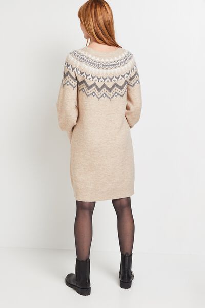 Robe pull jacquard femme