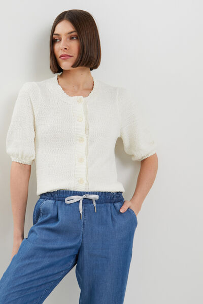 Gilet maille gauffrée femme