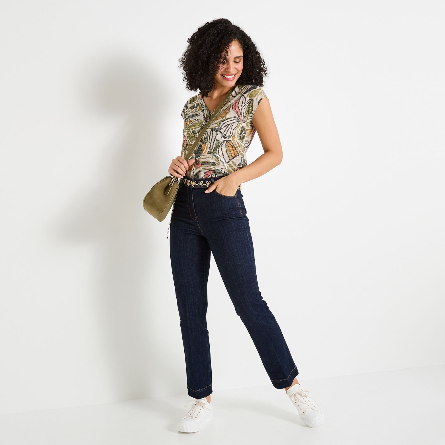 T-shirt col V femme