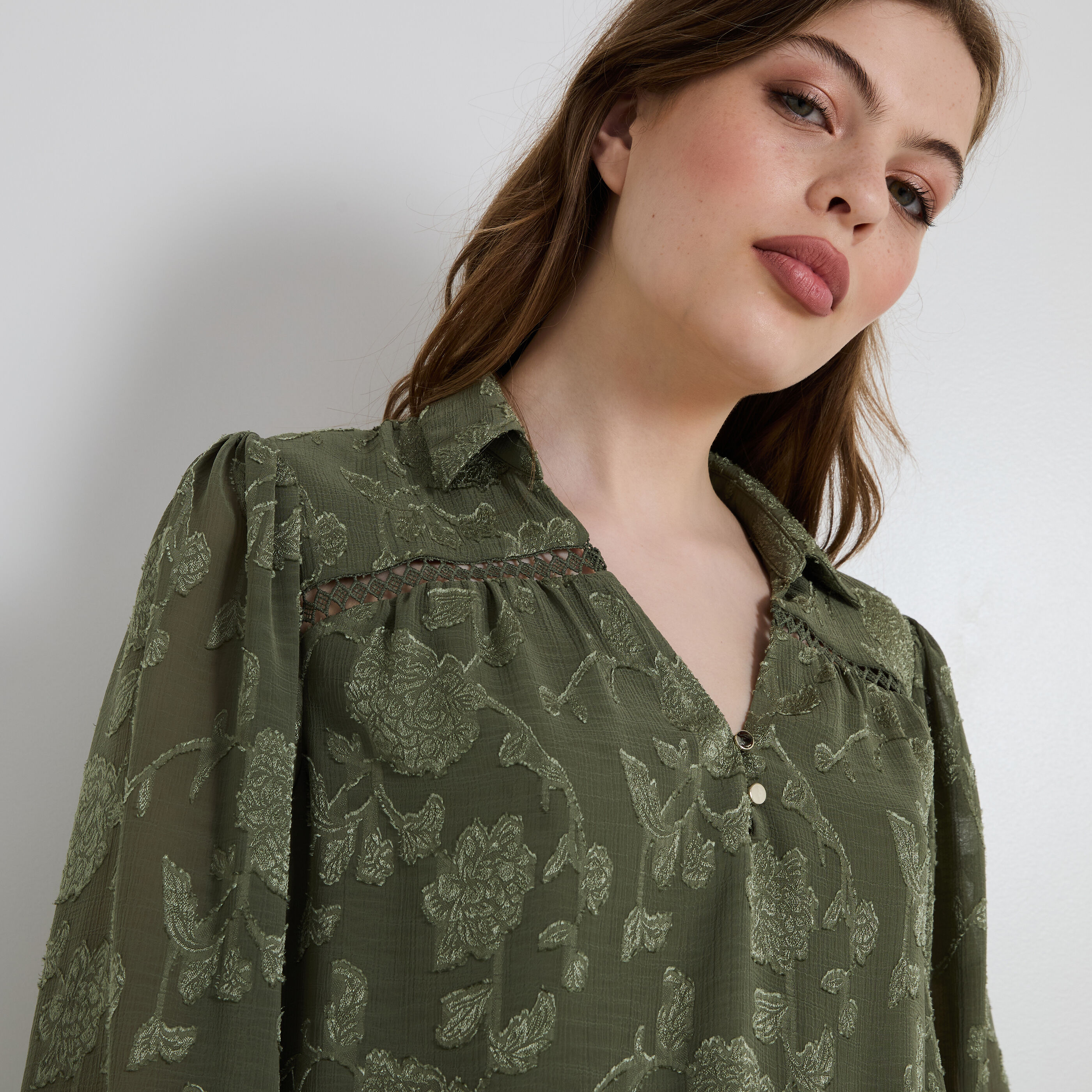 Blouse manches longues femme KAKI Graindemalice