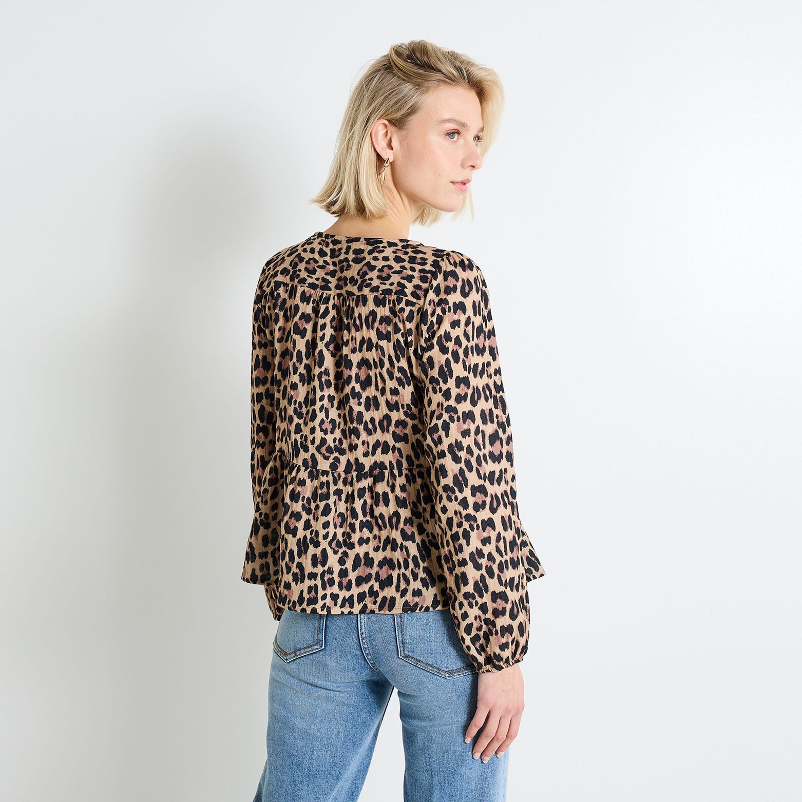 Blouse imprimé léopard femme
