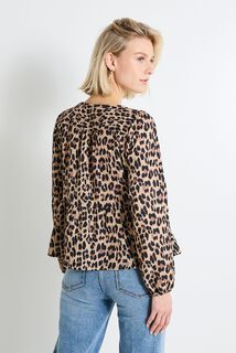 Blouse imprimé léopard femme