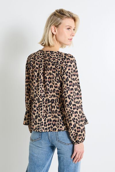 Blouse imprimé léopard femme