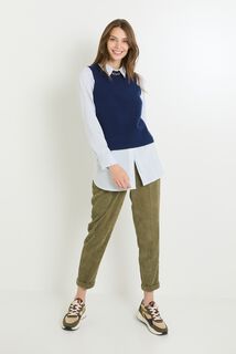 Pantalon velours à pinces femme
