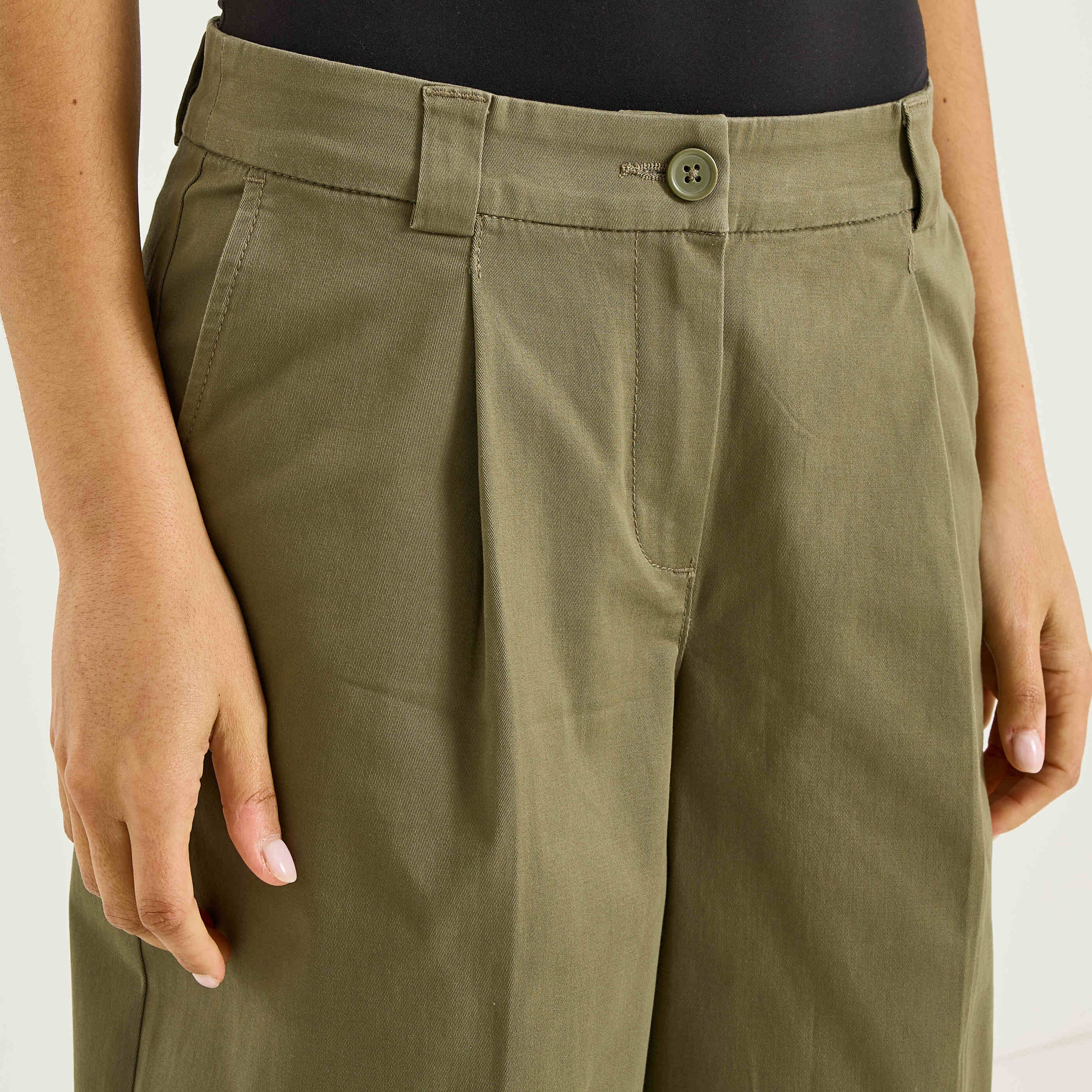 Pantalon barrel &agrave; pinces femme