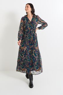 Robe longue col V femme