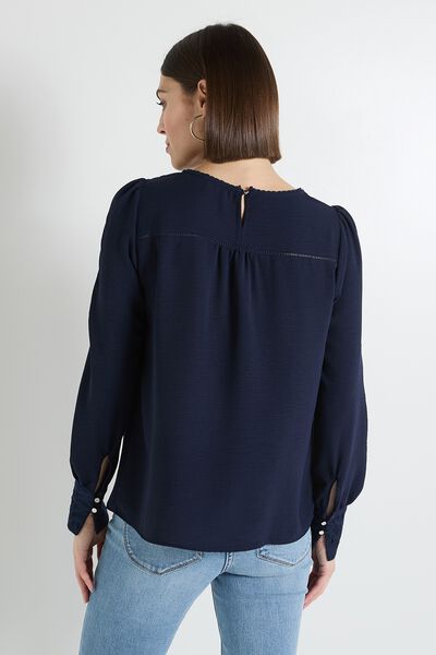 Blouse détails broderie femme