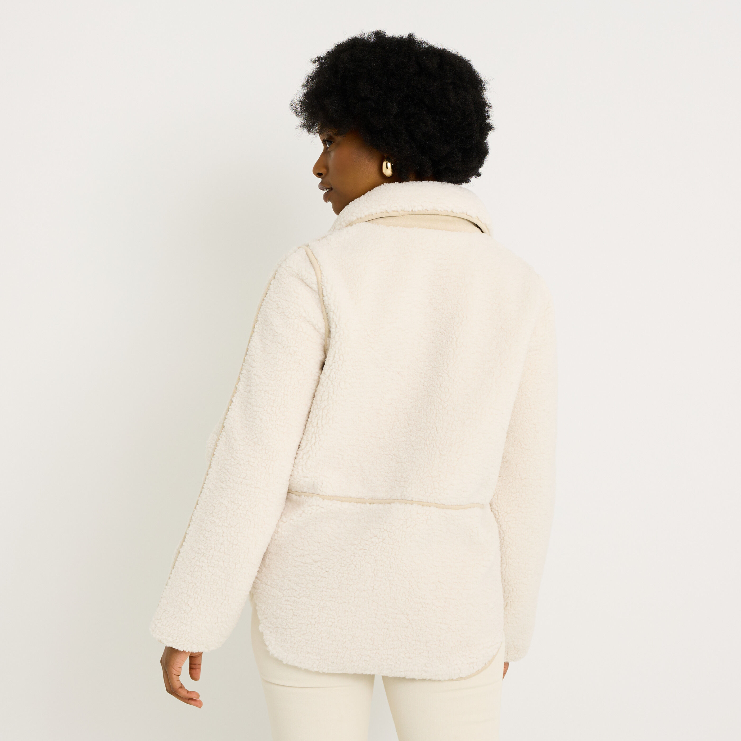 Manteau court bouclette femme