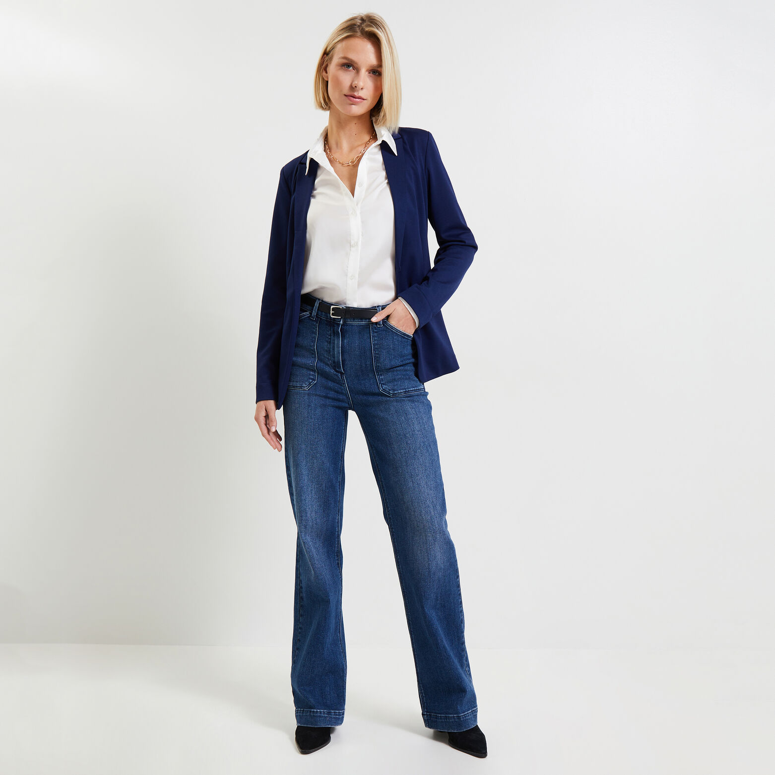 Veste tailleur en maille femme