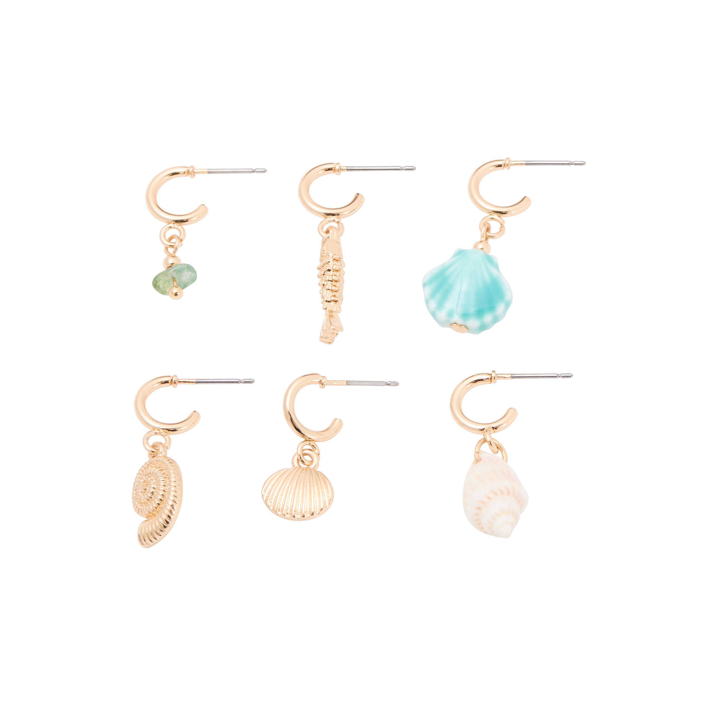 Set de 6 bijoux d&rsquo;oreilles femme