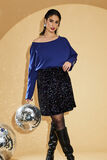 Jupe trapèze sequins femme