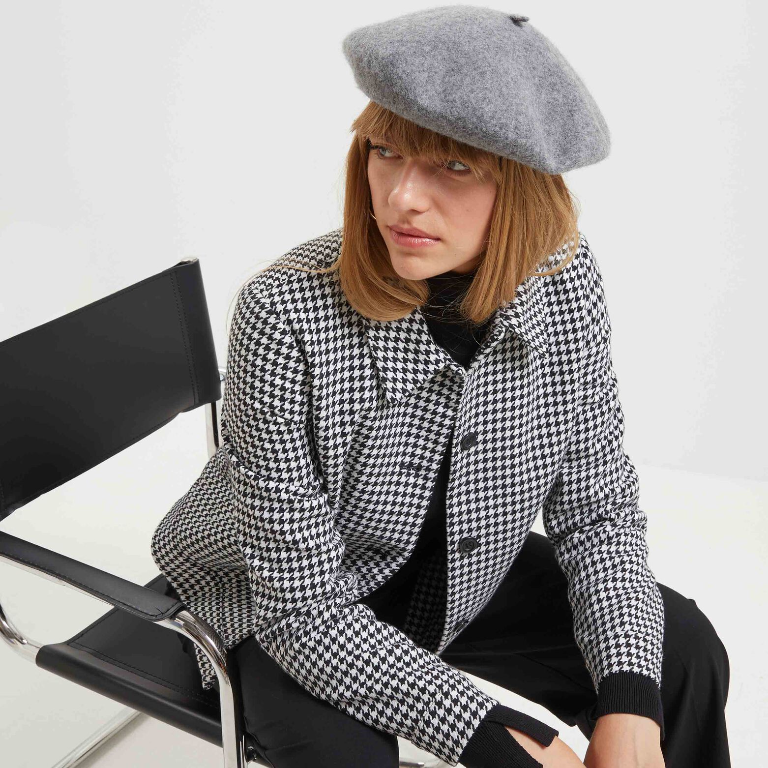 Veste pied de coq femme