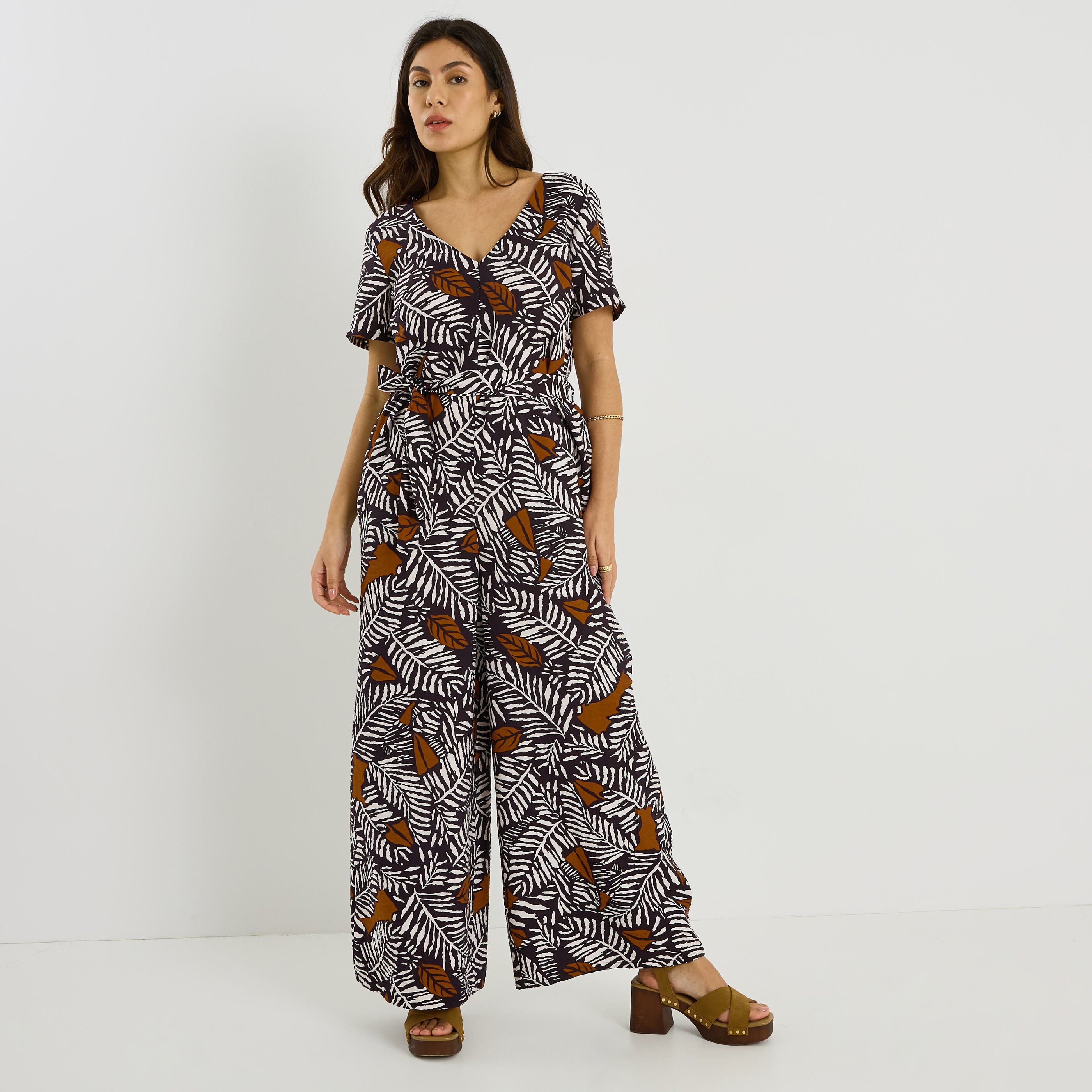 Combinaison fluide imprim&eacute;e femme