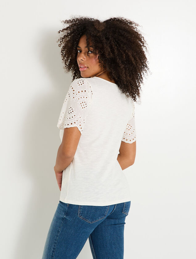 T-shirt manches volantées femme