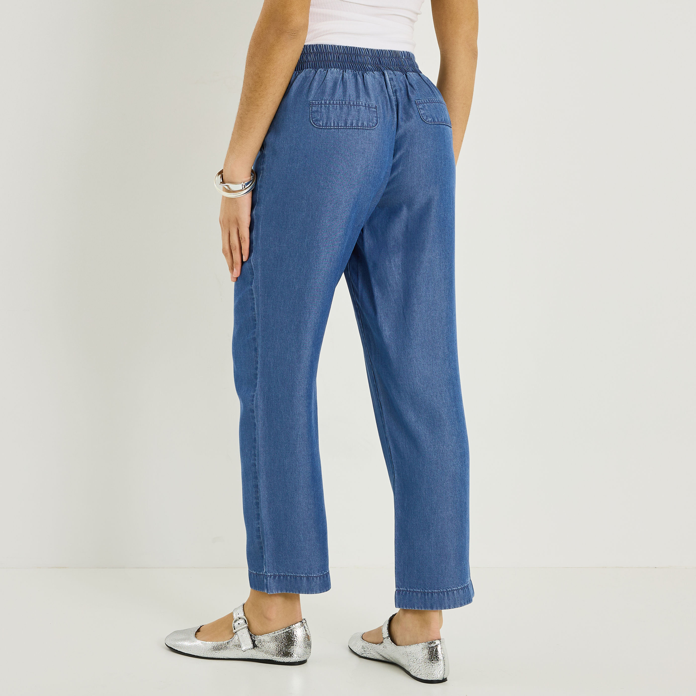 Pantalon large en lyocell femme