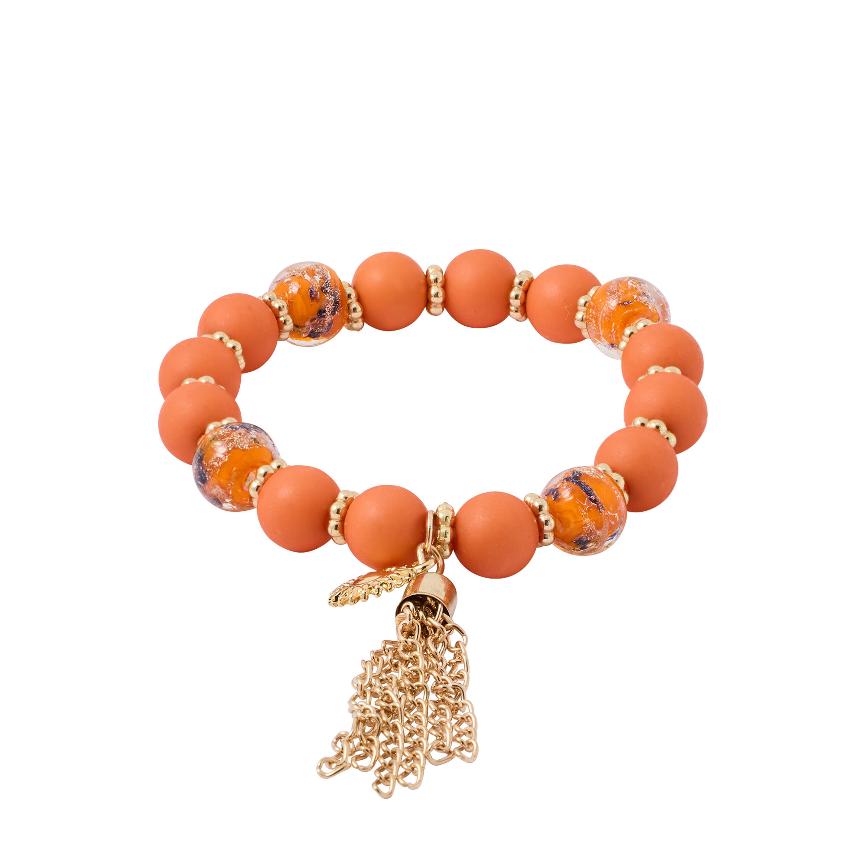 Bracelet perles et pompon femme