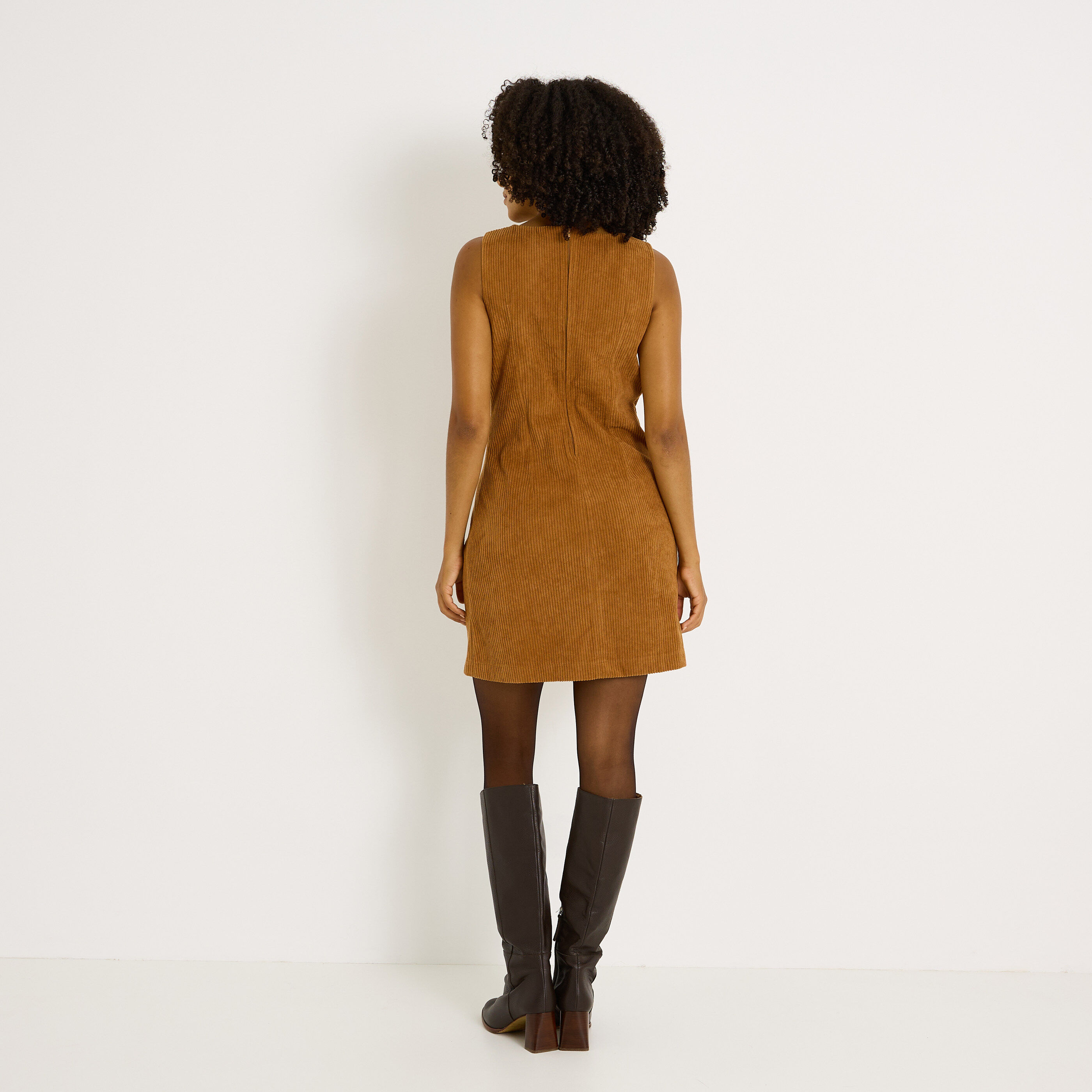 Robe velours sans manches femme