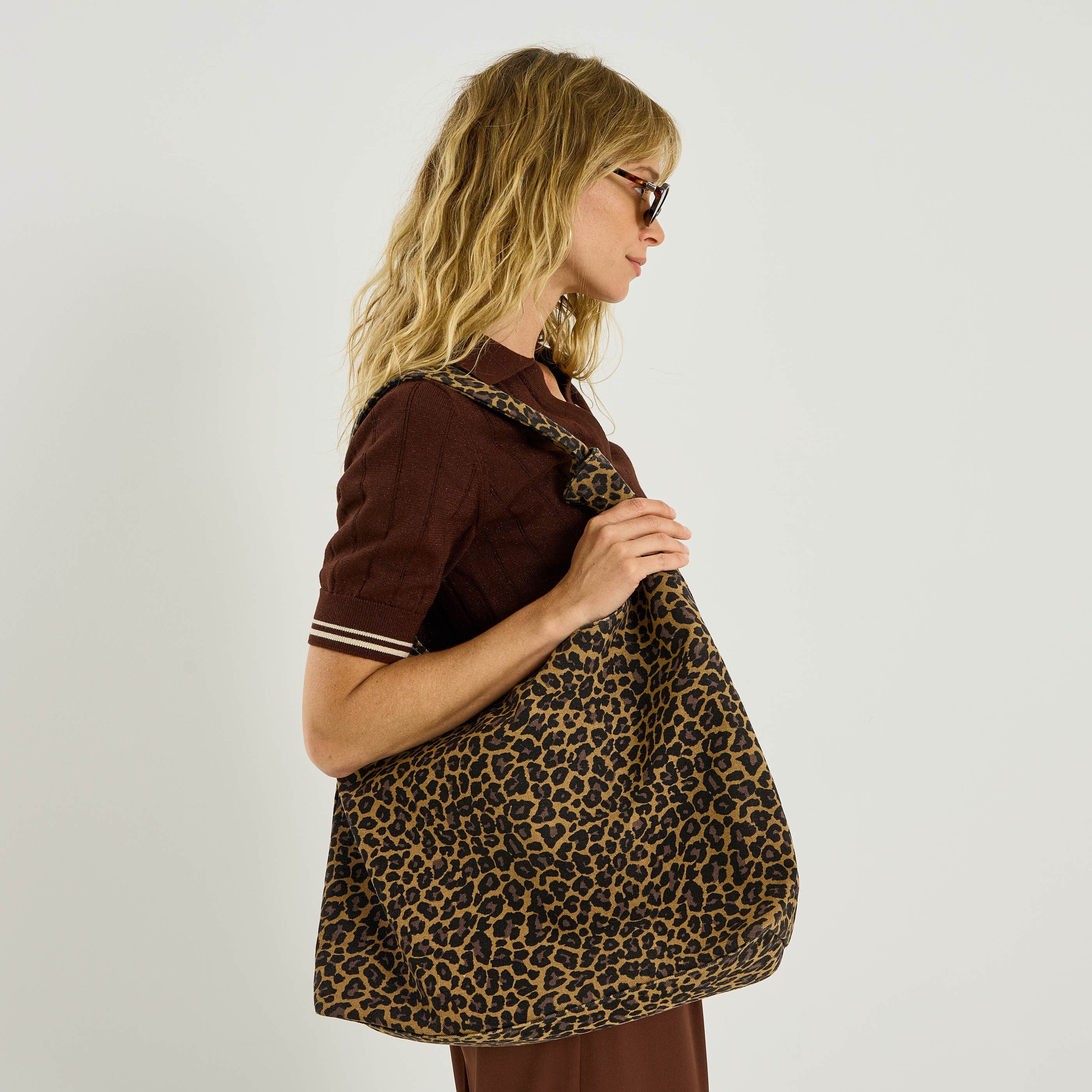 Grand sac imprim&eacute; l&eacute;opard femme