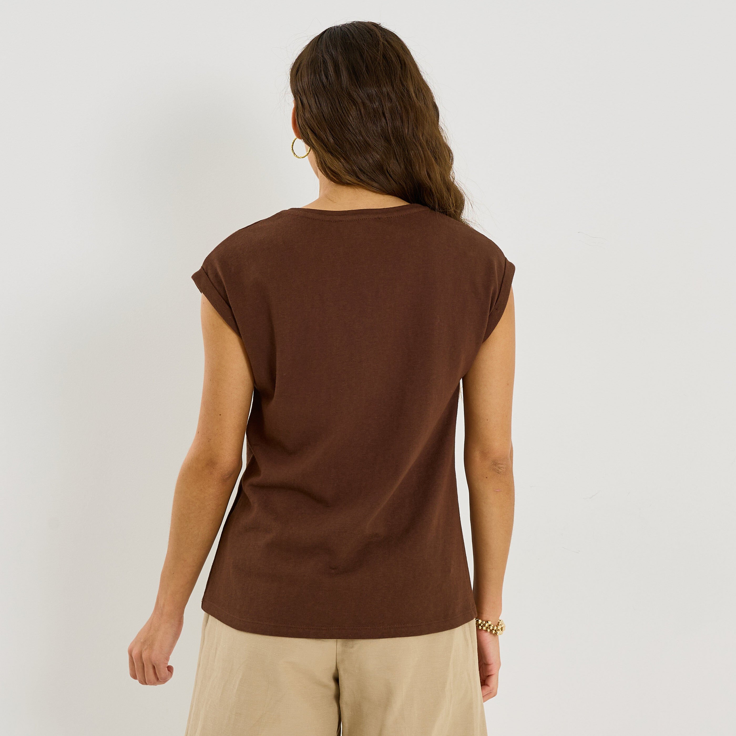 T-shirt patchs imprim&eacute; l&eacute;opard femme