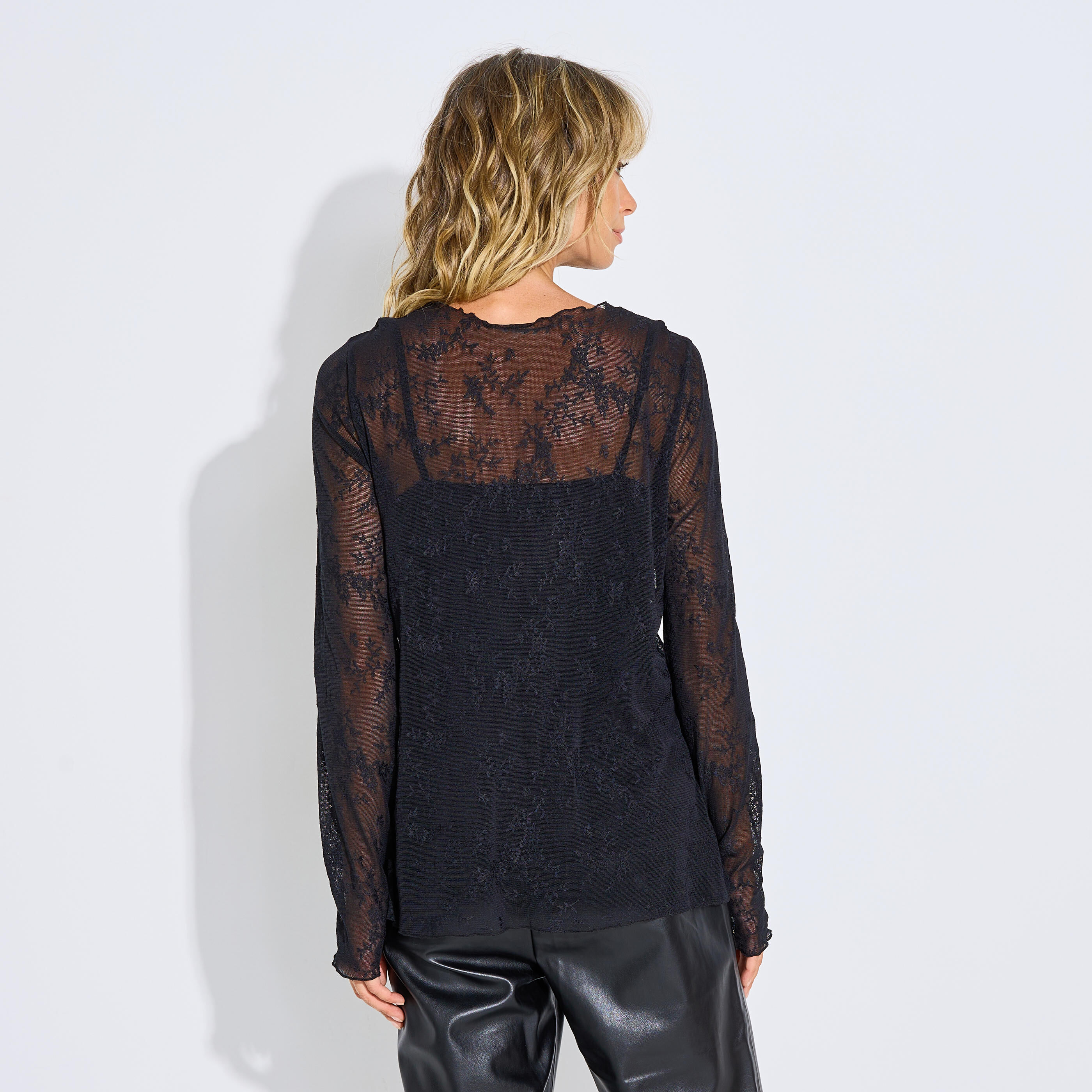 T-shirt effet superpos&eacute; femme