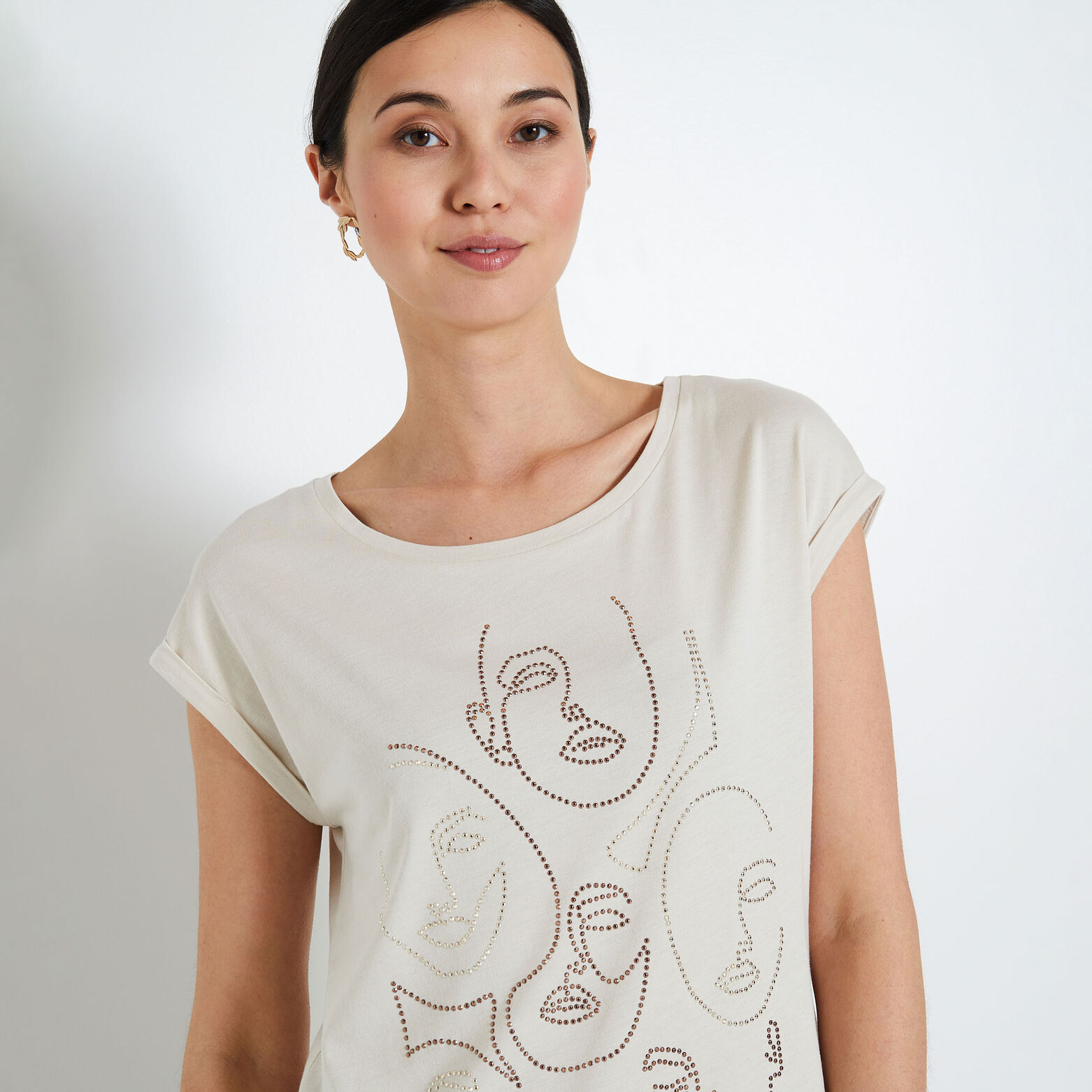Tshirt print visage femme