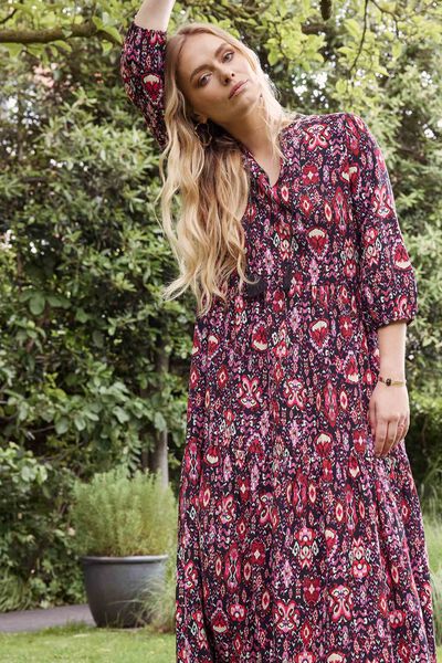 Robe longue imprimée femme