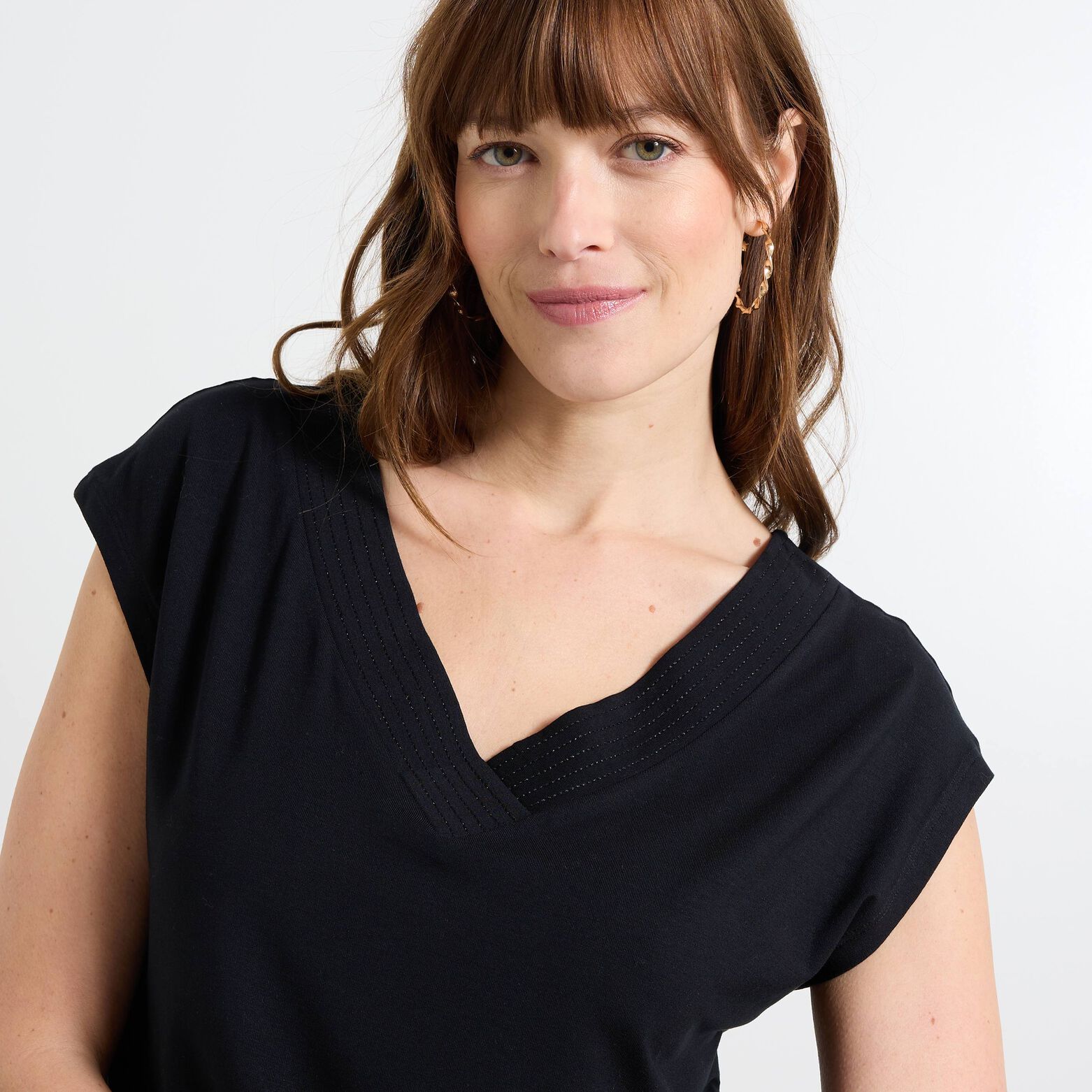 T-shirt col V femme