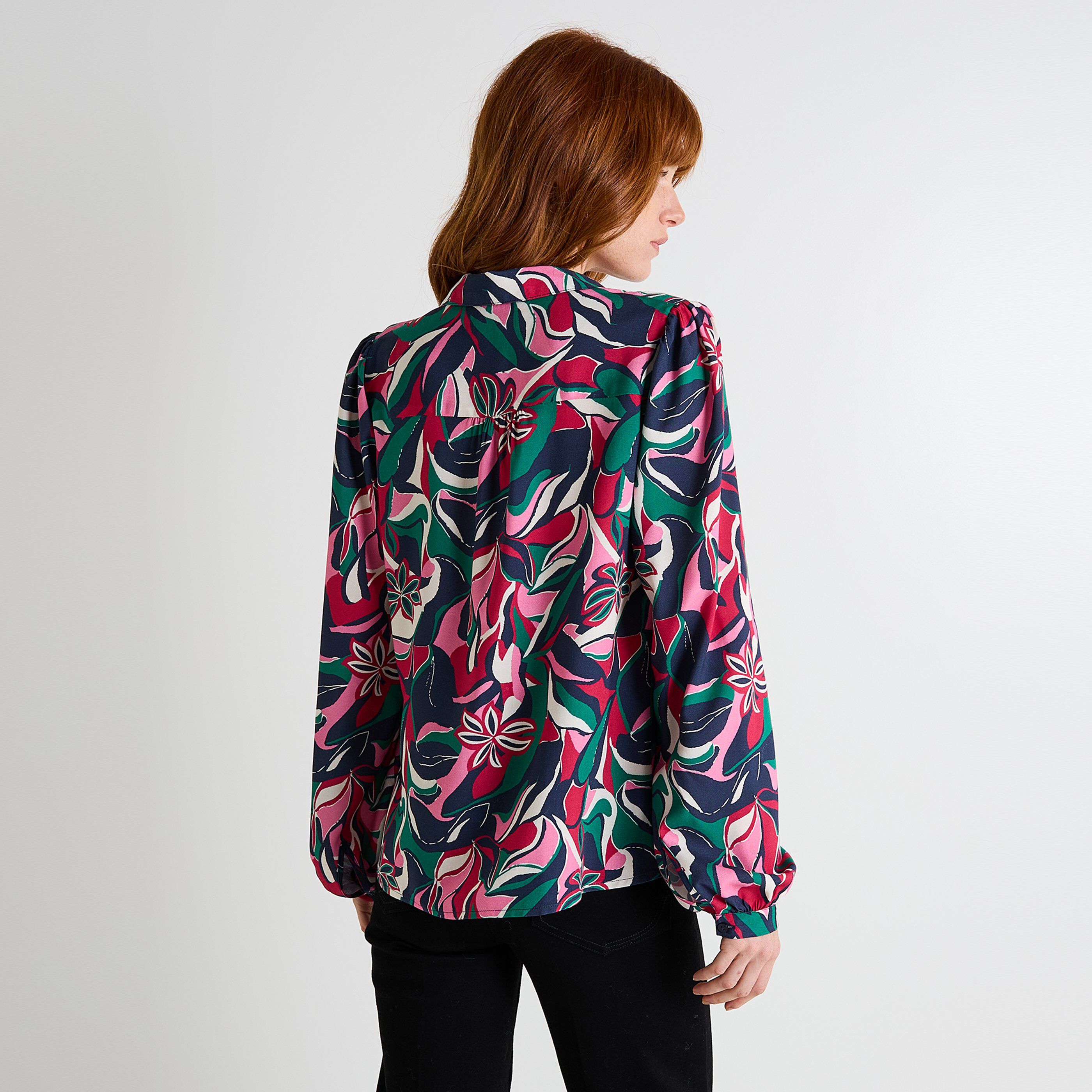 Chemisier imprim&eacute; femme