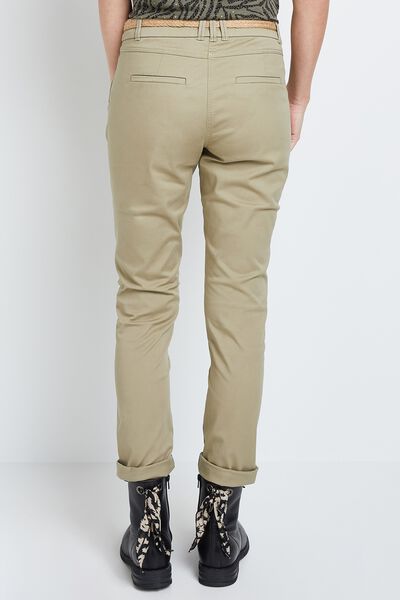 Pantalon chino avec ceinture femme