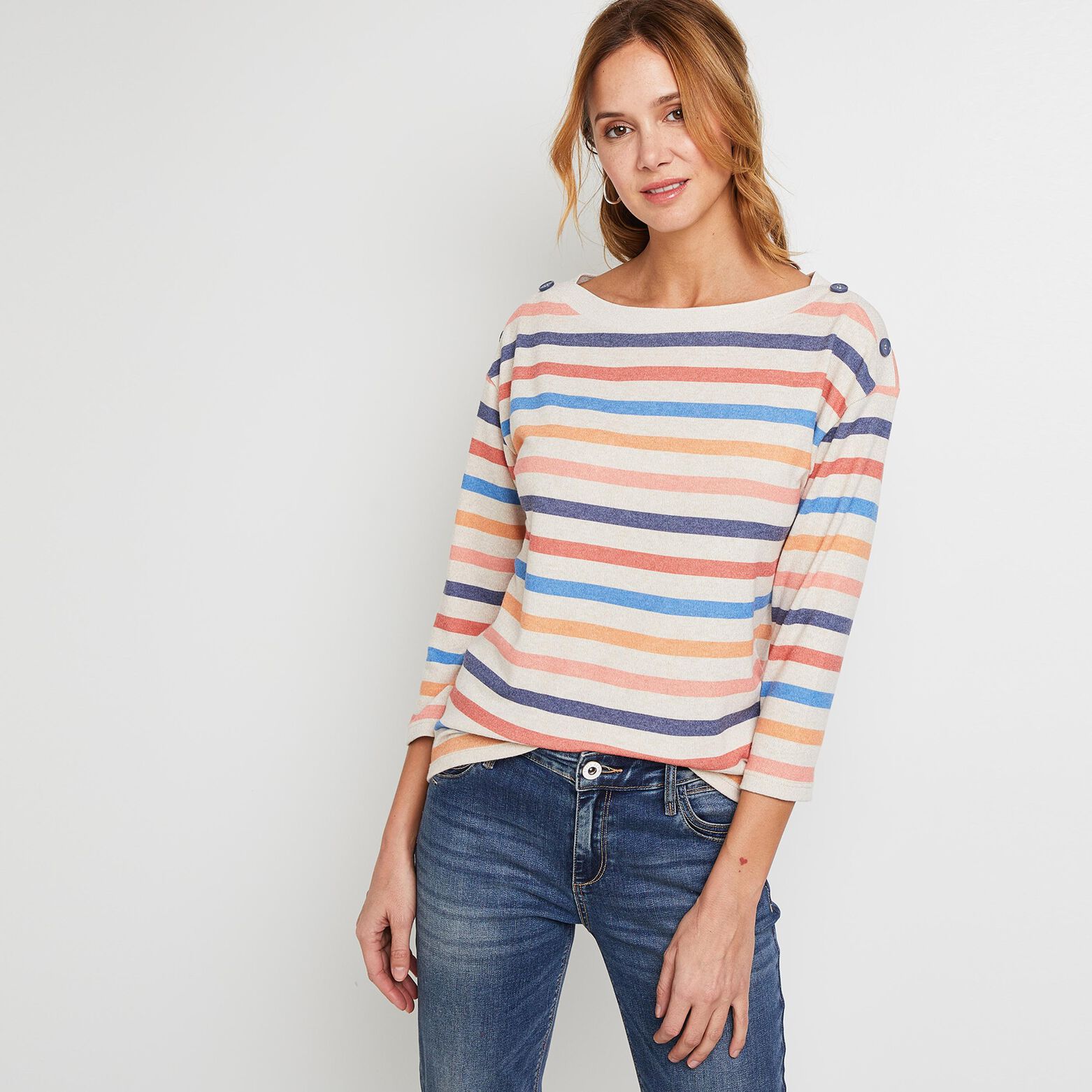 T-shirt col bateau femme